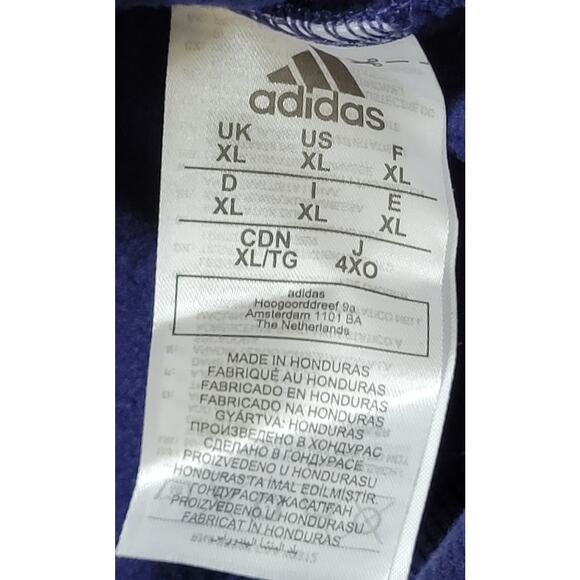 Adidas Washington Capitals 3 Stripe Red Blue Hoodie NHL Hockey Aeroready 2022 - Picture 6 of 9